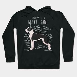 Cropped Mantle Great Dane Dog Anatomy Hoodie